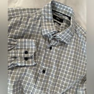 Hugo Boss Plaid Slim Fit Button Down Shirt